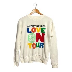 HARRY STYLE LOVE ON TOUR 2023 Cream Graphic Crewneck Sweatshirt